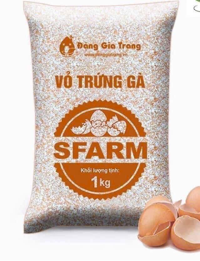 Vỏ trứng gà SFARM (1kg) - Cải tạo đất, bổ sung Canxi, cho cây con, rau màu Vỏ trứng gà SFARM (1kg) - Cải tạo đất, bổ sung Canxi, cho cây con, rau màu