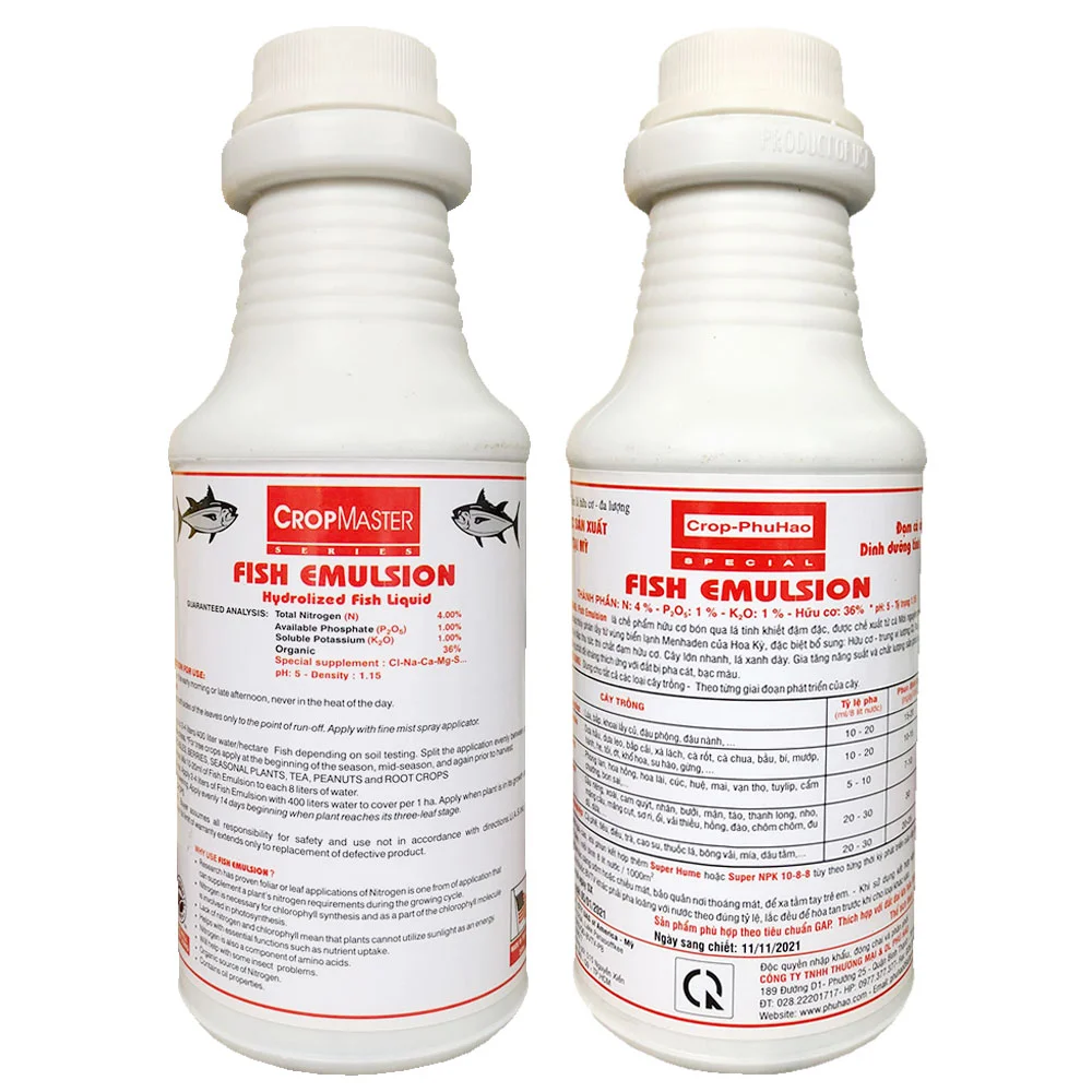 Phân đạm cá cao cấp Fish Emulsion nhập khẩu Mỹ chai 1lit Phân đạm cá cao cấp Fish Emulsion nhập khẩu Mỹ chai 1lit