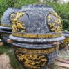Chậu xi măng tròn họa tiết