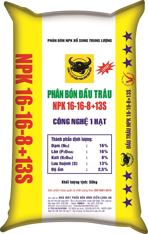 PHÂN BÓN NPK ĐẦU TRÂU 16-16-8 +TE PHÂN BÓN NPK ĐẦU TRÂU 16-16-8 +TE