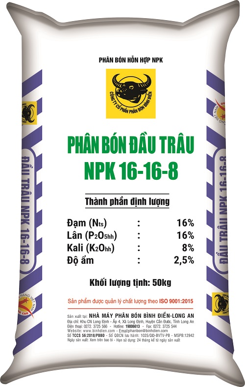 PHÂN BÓN NPK ĐẦU TRÂU 16-16-8 PHÂN BÓN NPK ĐẦU TRÂU 16-16-8