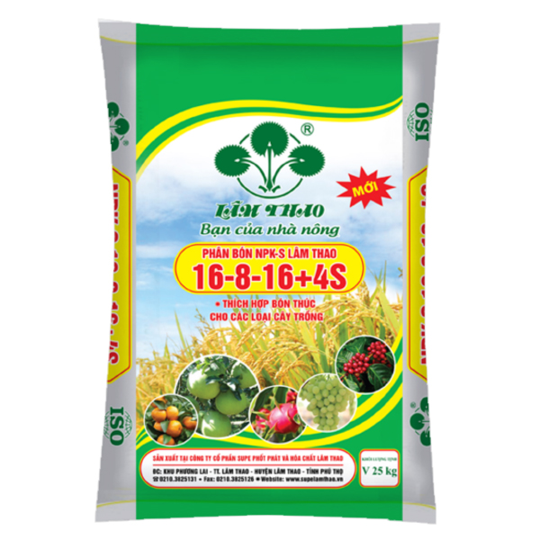 Phân bón NPK-S Lâm Thao 16-8 -16+4S Phân bón NPK-S Lâm Thao 16-8 -16+4S
